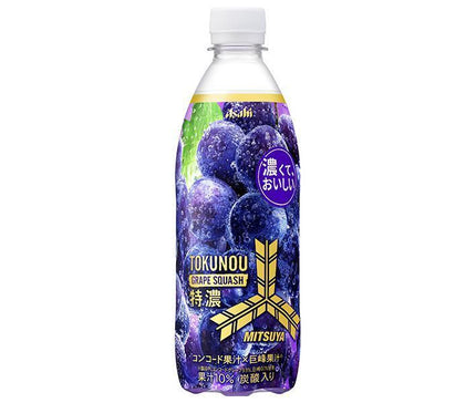 [11/25~ 10% off all products!!] Asahi Soft Drinks Mitsuya Extra Rich Grape Squash 500ml PET Bottle x 24