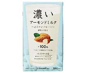 Tsukuba Dairy Rich Almond Milk, Mellow Plain, 1L paper pack x 12 bottles 