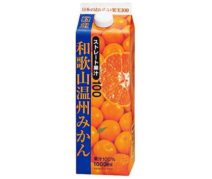 Kyoshin Farm Wakayama Unshu Mandarin Orange (Straight) 1000ml Paper Pack x 6 