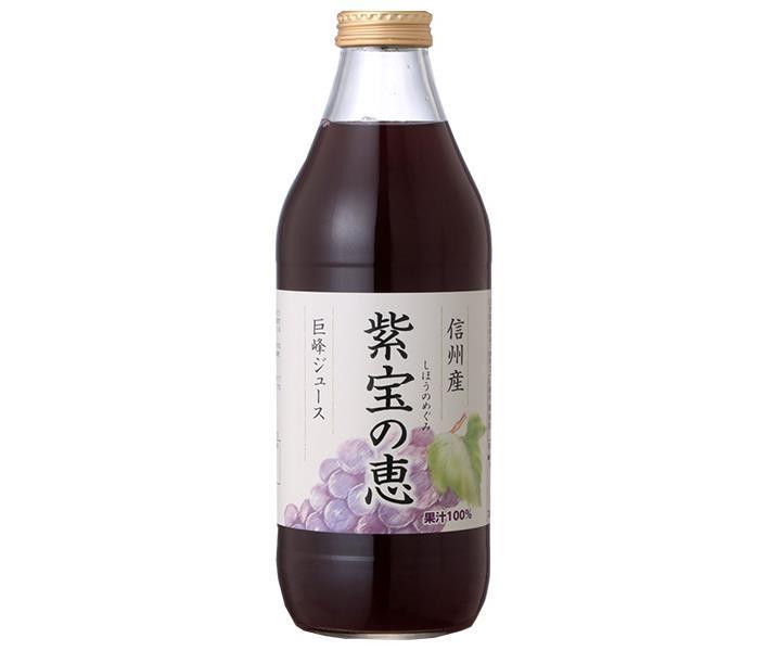 Kotobuki Kogen Foods Shinshu Kyoho Juice Shiho no Megumi 100% Straight Bouteille de 1000 ml x 4 bouteilles 