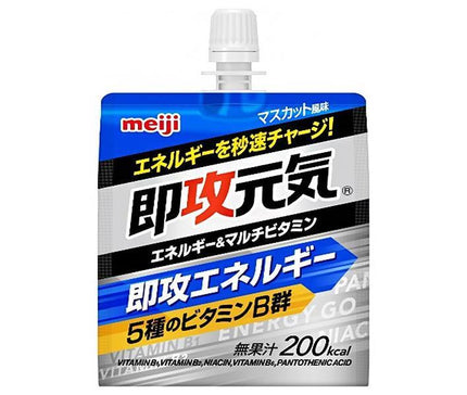 Meiji Instant Energy Jelly, Energy & Multivitamin, Muscat Flavor, 180g Pouch x 36 Pieces 