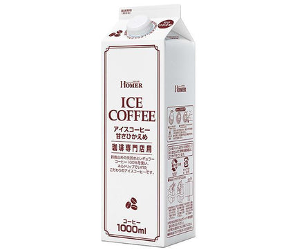 Homer Iced Coffee, Lightly Sweet, 1000ml Paper Pack x 12 