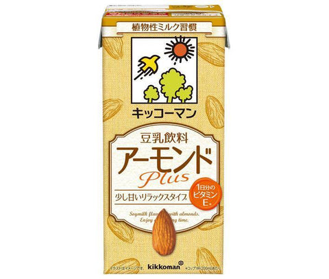Kikkoman Soy Milk Drink Almond Plus 1000ml Paper Pack x 6 