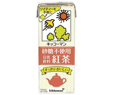 Kikkoman Boisson au lait de soja sans sucre Thé noir 200 ml paquet papier x 18 pièces 