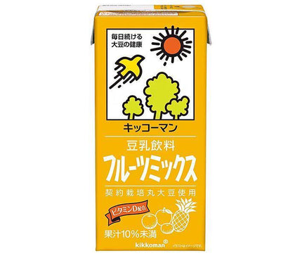 [11/25~ 10% OFF all products!!] Kikkoman Soy Milk Drink Fruit Mix 1000ml Paper Pack x 12 (6 x 2)