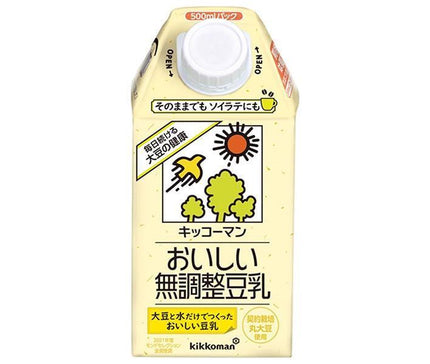 [11/25~ 10% off all products!!] Kikkoman Delicious Unsweetened Soy Milk 500ml Paper Pack x 12