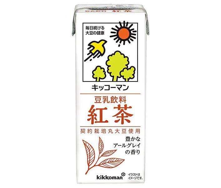 Kikkoman soy milk drink black tea 200ml paper pack x 18 bottles 