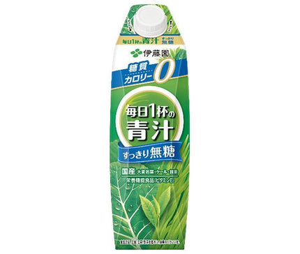 ITOEN One cup of green juice every day, refreshing and sugar-free, 1000ml paper pack x 6 bottles 