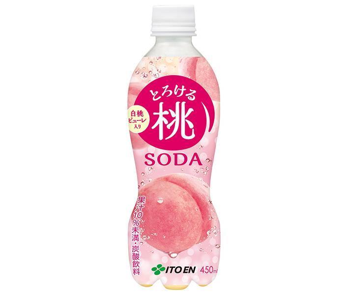 [11/25~ 10% off all products!!] Itoen Melty Peach Soda 450ml PET bottle x 24 bottles