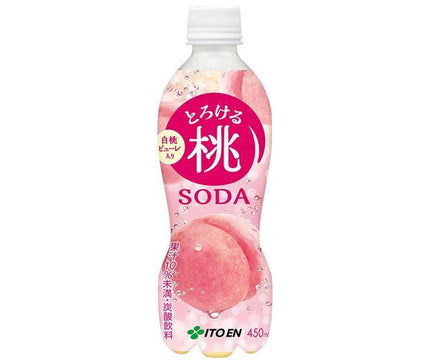 Itoen soda fondant à la pêche bouteille plastique 450ml x 24 pièces 