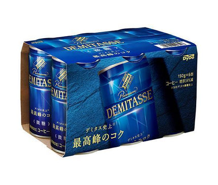 Dydo Blend Demitasse Coffee, Lightly Sweetened (6-pack) 150g can x 30 (6 x 5) cans 