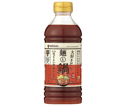 Mitsukan Daisuki Dashi Noodles and Hot Pot Moderately Spicy Kimchi 500ml Plastic Bottle x 12 Bottles 