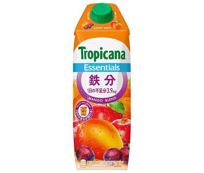 キリン トロピカーナ エッセンシャルズ 鉄分 1000ml紙パック×6本入【日本出荷】