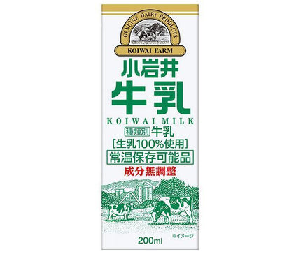 Koiwai Dairy Koiwai Milk 200ml Paper Pack x 24 