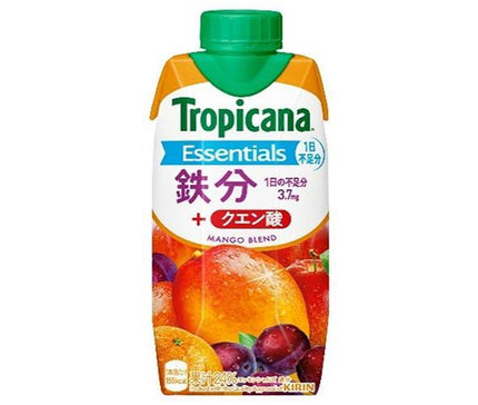 [11/25~ 10% off all products!!] Kirin Tropicana Essentials Iron 330ml paper pack x 12 bottles