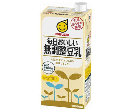 [11/25~ 10% off all products!!] Marusanai Daily Delicious Unsweetened Soy Milk 1000ml Paper Pack x 6 Bottles