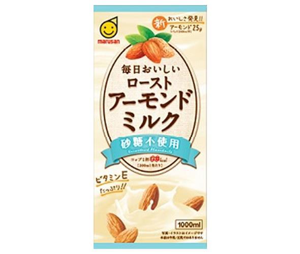 Marusanai Everyday Delicious Roasted Almond Milk, Sugar Free, 1000ml Paper Pack x 6 Bottles 