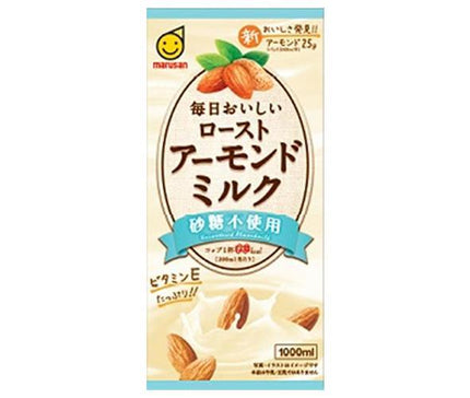 Marusanai Everyday Delicious Roasted Almond Milk, Sugar Free, 1000ml Paper Pack x 6 Bottles 