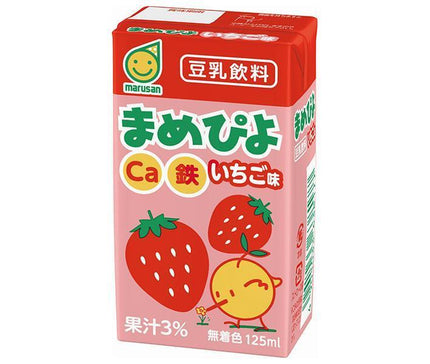 [11/25~ 10% off all products!!] Marusanai Mamepiyo Strawberry Flavor 125ml Paper Pack x 24 Bottles