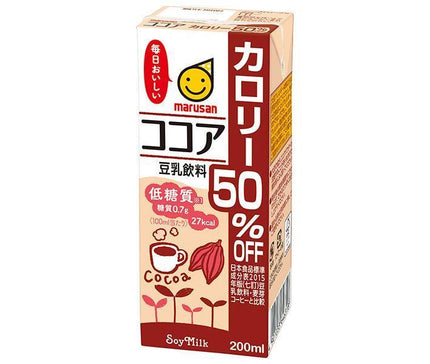 [11/25~ 10% off all products!!] Marusanai soy milk drink cocoa 50% off calories 200ml paper pack x 24 bottles