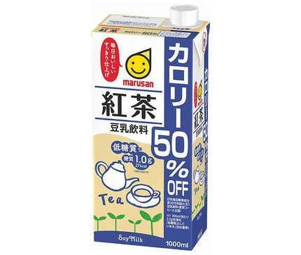 Marusanai soy milk drink, black tea, 50% less calories, 1000ml paper pack x 6 bottles 