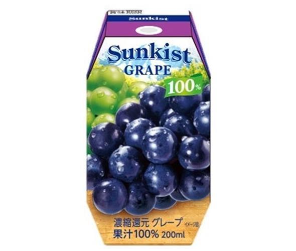 Morinaga Lait Sunkist 100% Raisin (Récipient Prisma) Paquet papier 200 ml x 24 pièces 