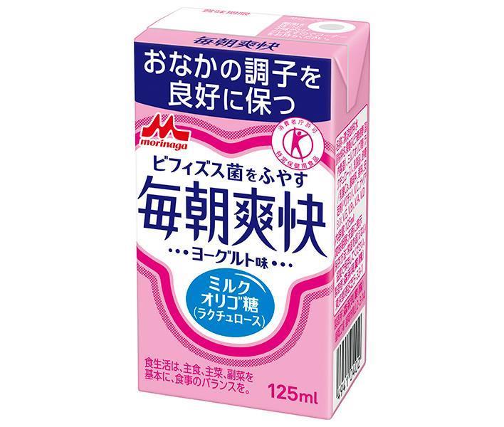 Morinaga Lait Chaque Matin Saveur De Yaourt Rafraîchissante [Aliments à Usages Sanitaires Spécifiés Assurance Spéciale] Paquet de papier de 125 ml x 24 pièces 