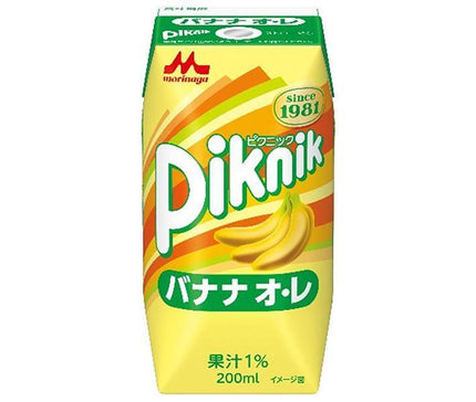 Morinaga Milk Picnic Banana Olé (récipient Prisma) paquet papier 200ml x 24 pièces 